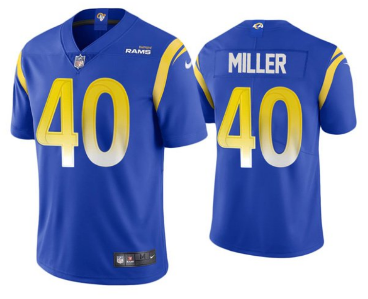 Men's Los Angeles Rams #40 Von Miller 2021 Royal Vapor Untouchable Limited Stitched Football Jersey